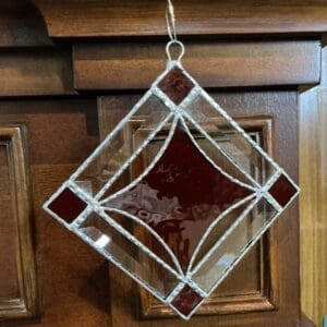 Red & Clear Beveled Square